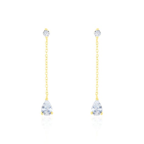 Boucles D'oreilles Pendantes Regane Or Jaune Oxyde De Zirconium - Boucles d'oreilles pendantes Femme | Histoire d’Or