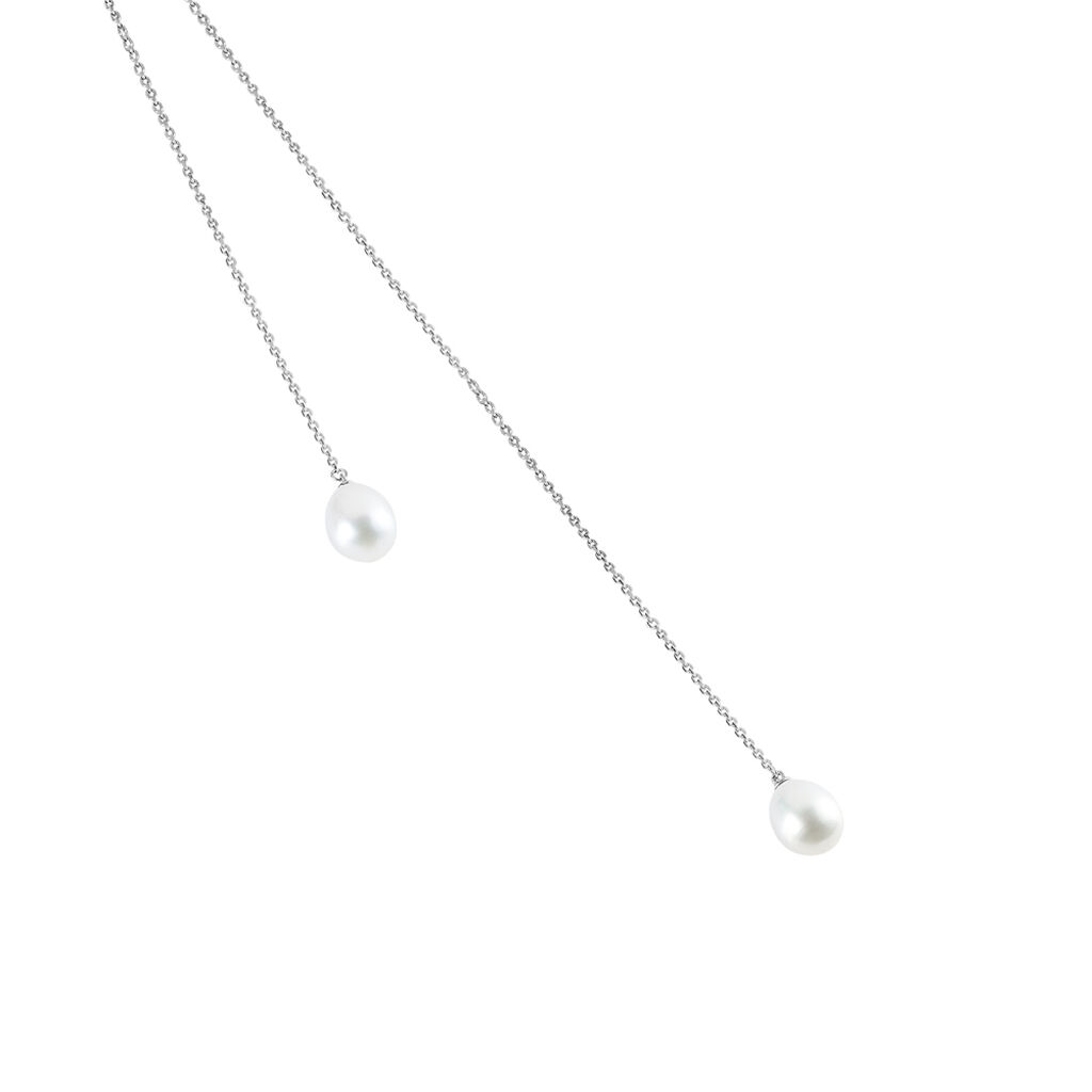 Collier De Dos Indigo Argent Perle De Culture - Sautoirs Femme | Histoire d’Or