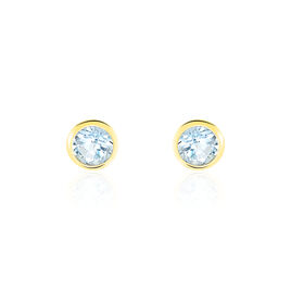 Boucles D'oreilles Puces Edy Serti Clos Or Jaune Topaze - Clous d'oreilles Femme | Histoire d’Or