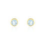 Boucles D'oreilles Puces Edy Serti Clos Or Jaune Topaze