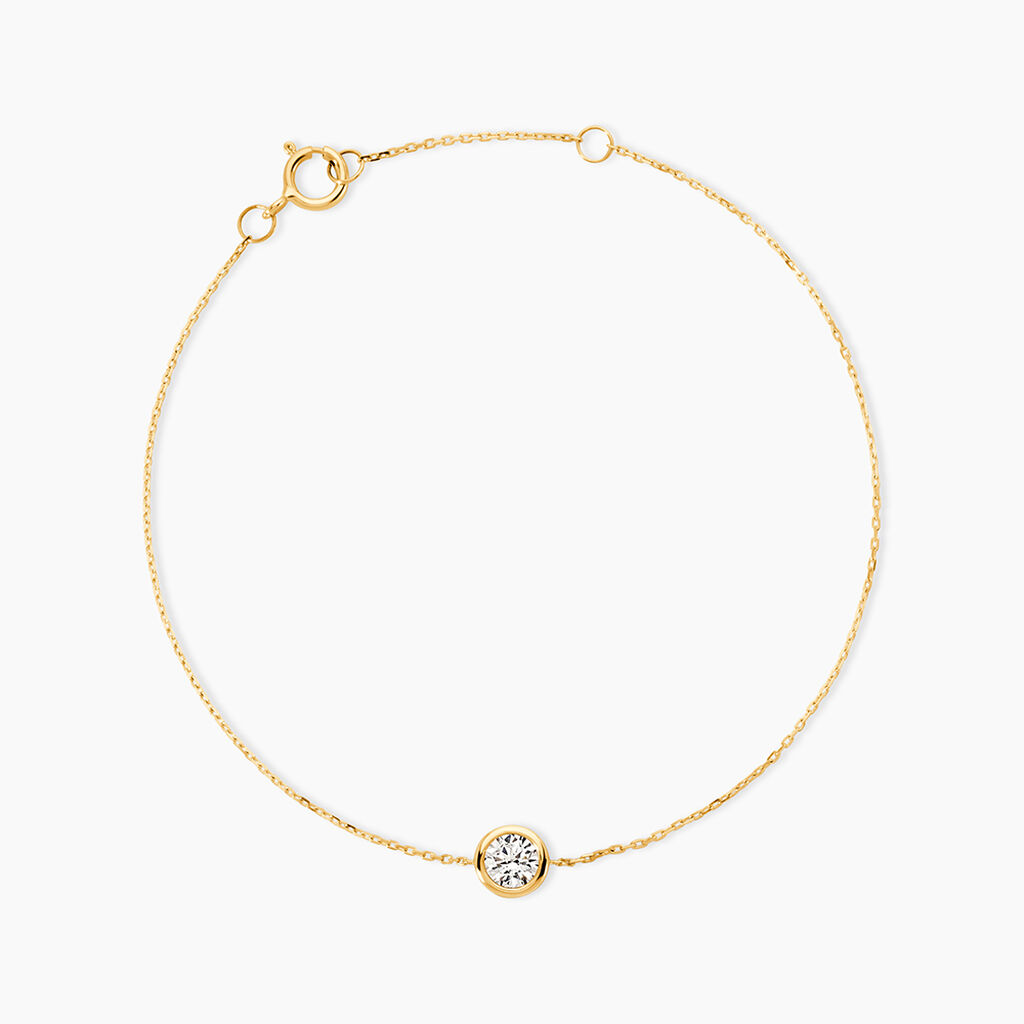 Bracelet Columbine Or Jaune Oxyde De Zirconium Blanc - Bracelets Femme | Histoire d&rsquo;Or