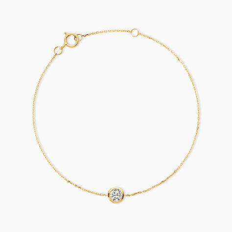 Bracelet Columbine Or Jaune Oxyde De Zirconium Blanc - Bracelets Femme | Histoire d&rsquo;Or