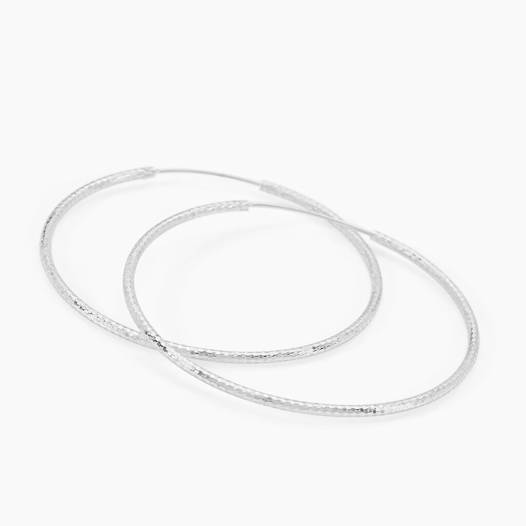 Cr&eacute;oles Argent Blanc Agathe - Boucles d'oreilles cr&eacute;oles Femme | Histoire d&rsquo;Or