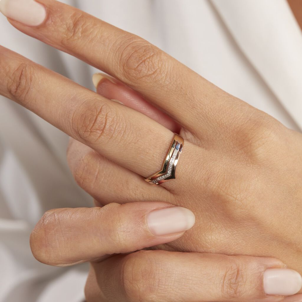 Bague Alix Or Tricolore Diamant - Bagues avec pierre Femme | Histoire d’Or