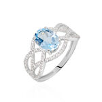 Bague Tina Or Blanc Topaze Et Oxyde De Zirconium - Bagues solitaires Femme | Histoire d&rsquo;Or