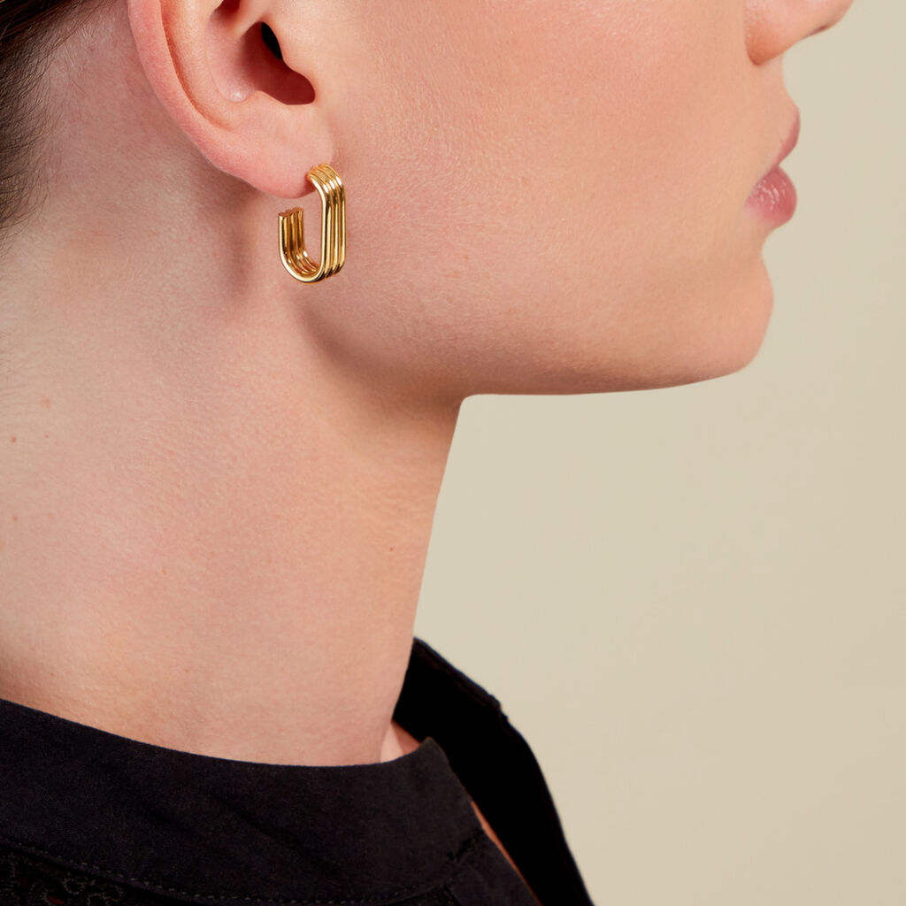 Créoles Dafnie Acier Jaune - Boucles d'oreilles créoles Femme | Histoire d’Or