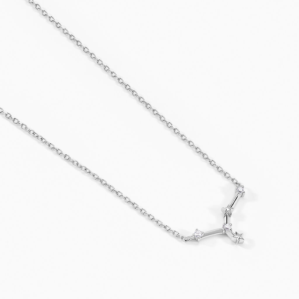 Collier Vega Argent Blanc Oxyde De Zirconium - Colliers Zodiaque Femme | Histoire d&rsquo;Or