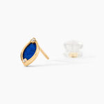 Boucles D'Oreilles Puces Chelo Or Jaune Lapis Lazuli Oxyde De Zirconium - Clous d'oreilles Femme | Histoire d&rsquo;Or
