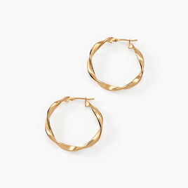 Créoles Lenna Torsadée Plaqué Or Jaune - Boucles d'oreilles créoles Femme | Histoire d’Or
