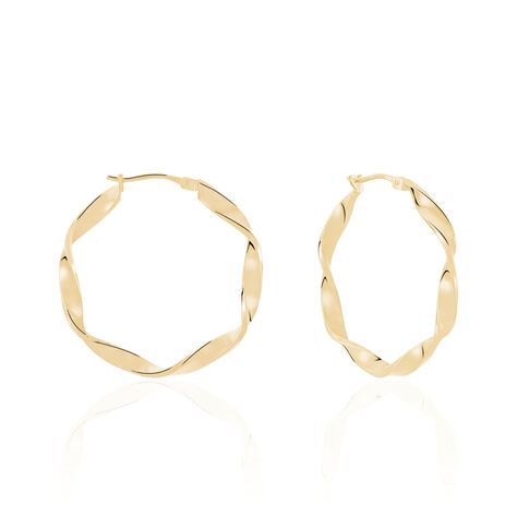 Créoles Lenna Torsadée Plaqué Or Jaune - Boucles d'oreilles créoles Femme | Histoire d’Or