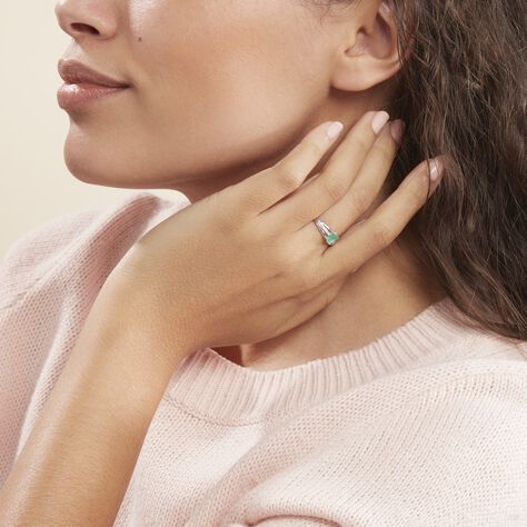 Bague Denise Or Blanc Emeraude Et Diamant - Bagues solitaires Femme | Histoire d’Or