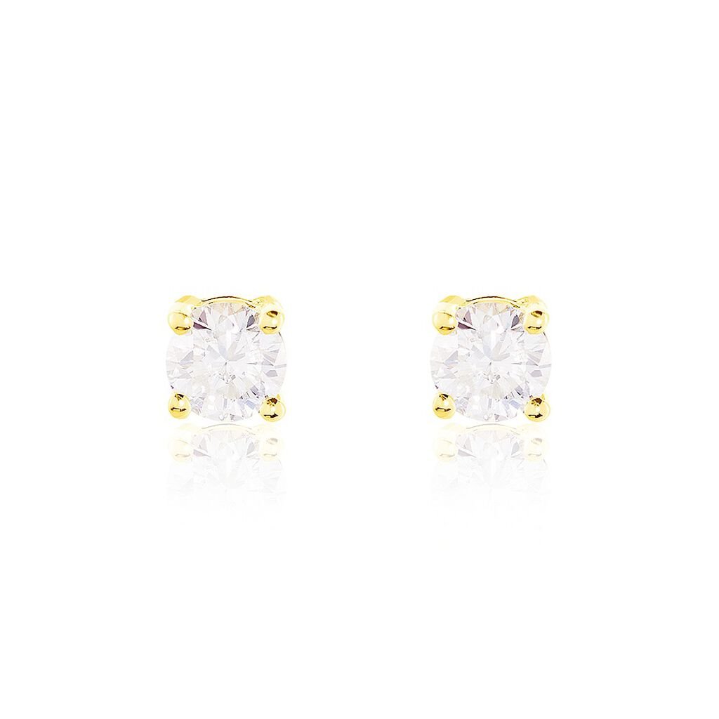 Boucles D'oreilles Puces Or Jaune Victoria Diamants - Clous d'oreilles Femme | Histoire d&rsquo;Or