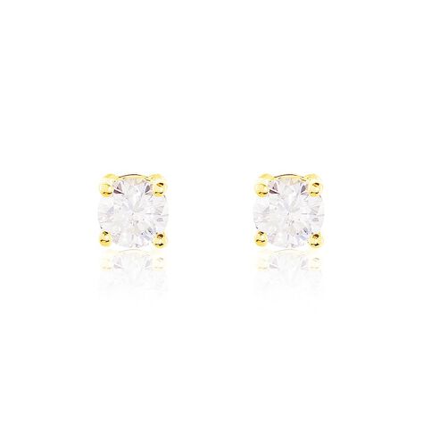 Boucles D'oreilles Puces Or Jaune Victoria Diamants - Clous d'oreilles Femme | Histoire d&rsquo;Or