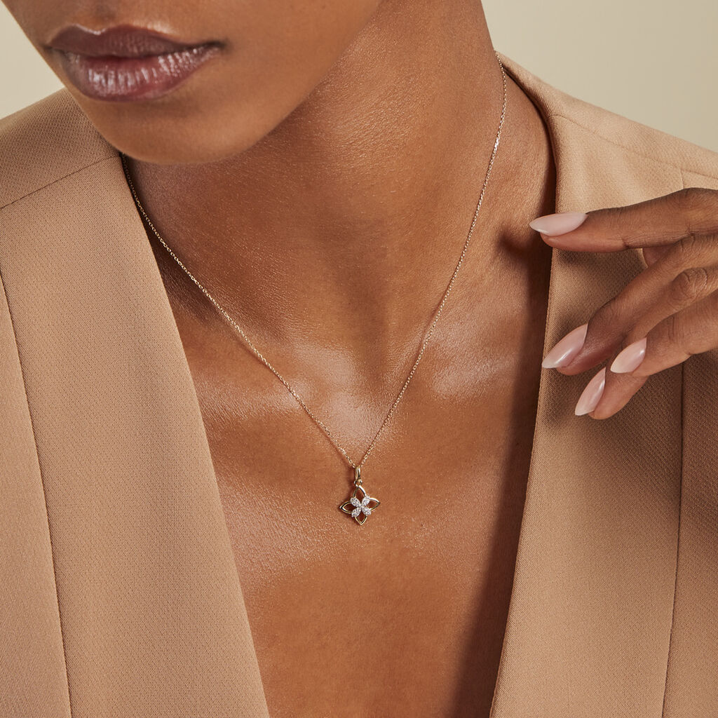 Collier Eclosion Precieuse Or Jaune Oxyde De Zirconium - Colliers Femme | Histoire d’Or