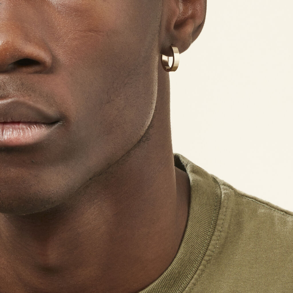 Créole Unitaire Markus Plaqué Or Jaune - Boucles d'oreilles créoles Homme | Histoire d’Or