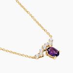Collier Silviane Argent Dor&eacute; A L'Or 750/1000 Am&eacute;thyste Oxyde De Zirconium - Colliers Femme | Histoire d&rsquo;Or