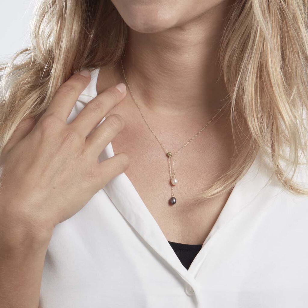 Collier Or Jaune Brayann Perles De Culture - Colliers Femme | Histoire d’Or