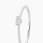 Bague Accumulation Coeur Argent Blanc Oxyde De Zirconium - Bagues avec pierre Femme | Histoire d&rsquo;Or