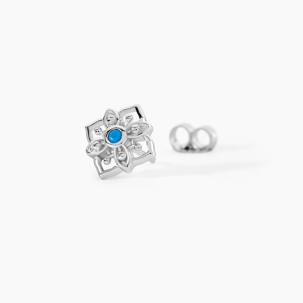 Boucles D'oreilles Puces Ilene Argent Blanc - Boucles d'oreilles fantaisie Femme | Histoire d&rsquo;Or