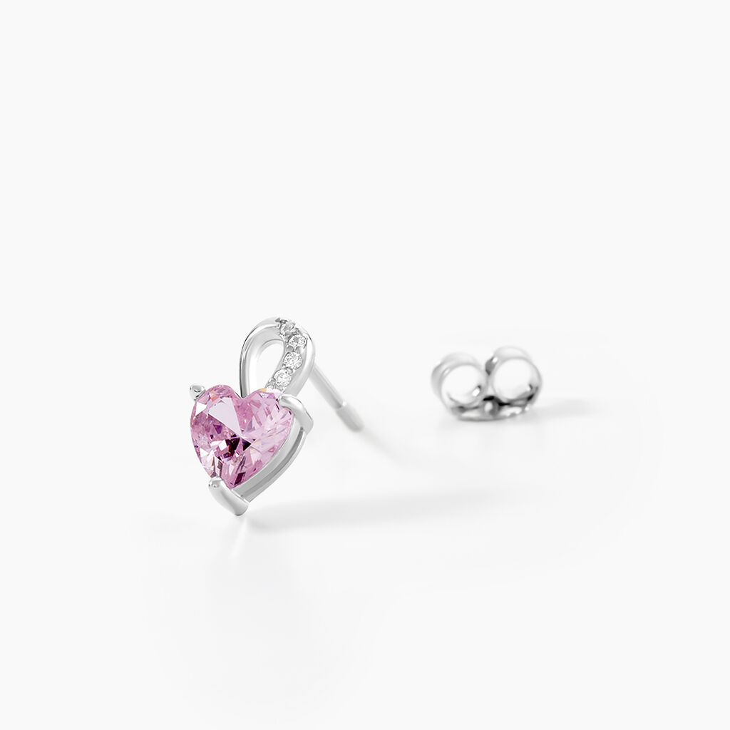 Boucles D'oreilles Puces Argent Blanc Atieno Oxyde De Zirconium - Boucles d'oreilles fantaisie Femme | Histoire d’Or