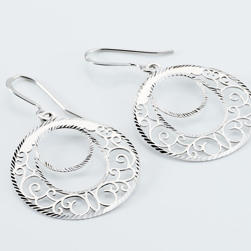 Boucles D'oreilles Pendantes Micaela Argent Blanc - Boucles d'oreilles fantaisie Femme | Histoire d’Or