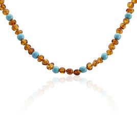 Collier Bébé Morrell Ambre Turquoise - Colliers Enfant | Histoire d’Or