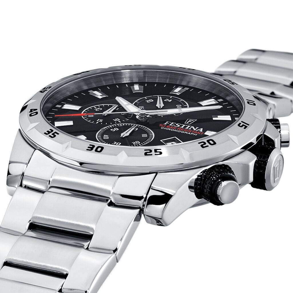 Montre Festina Timeless Chronograph Noir - F&ecirc;te des p&egrave;res Homme | Histoire d&rsquo;Or