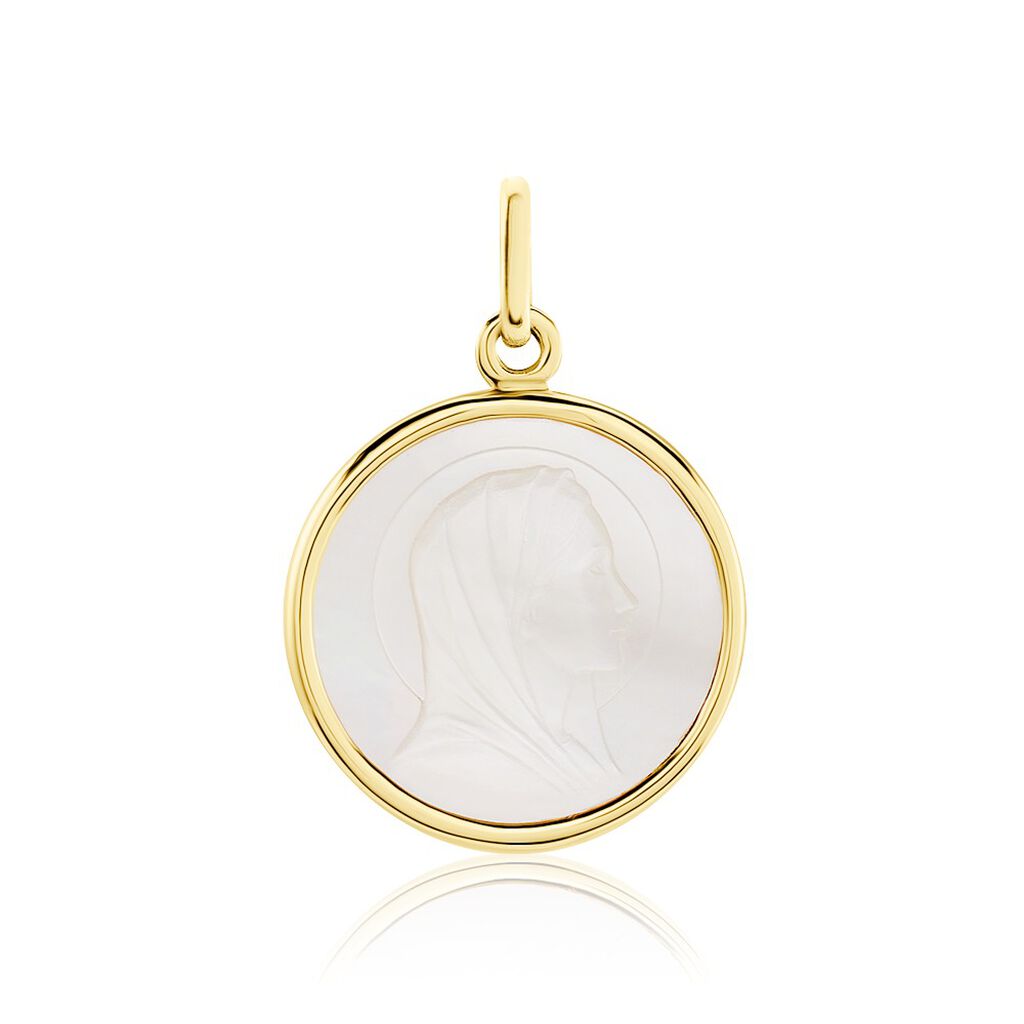 Pendentif Marie Or Jaune Nacre - Pendentifs Baptême Famille | Histoire d’Or