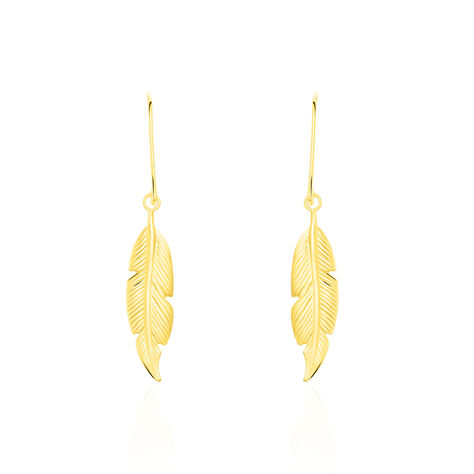 Boucles D'oreilles Pendantes Indian Nature Feuilles Or Jaune - Boucles d'oreilles pendantes Femme | Histoire d’Or