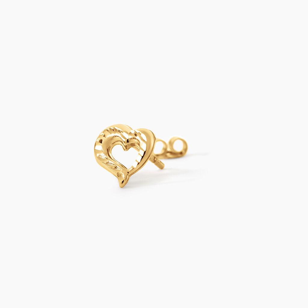 Boucles D'Oreilles Puces Anne-Maudae Coeurs Argent Dor&eacute; A L'Or 750/1000 - Boucles d'oreilles fantaisie Femme | Histoire d&rsquo;Or