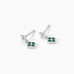 Boucles D'Oreilles Puces Germaine Argent Blanc Oxyde De Zirconium Spinelle - Boucles d'oreilles fantaisie Femme | Histoire d&rsquo;Or
