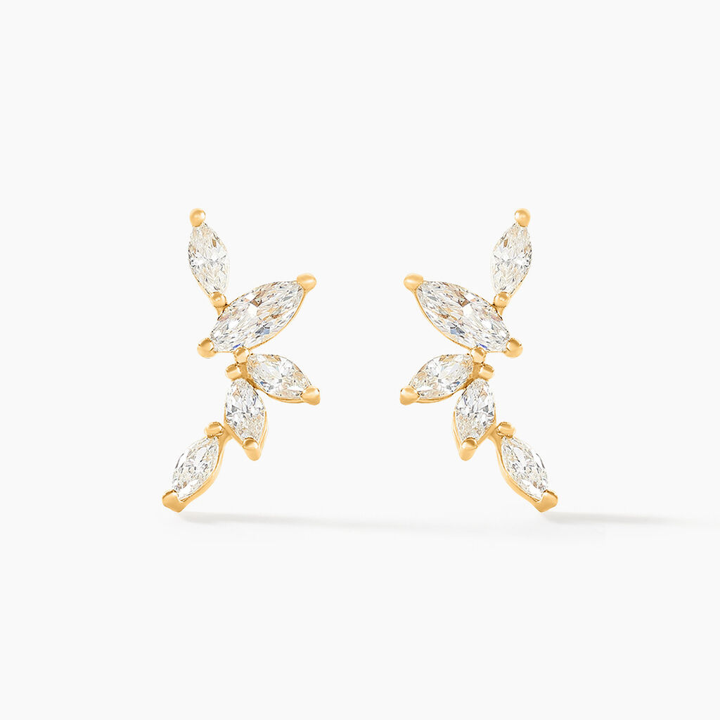 Boucles D'oreilles Barrettes Youssa Barrettes 5 Or Jaune Oxydes - Boucles d'oreilles pendantes Femme | Histoire d’Or