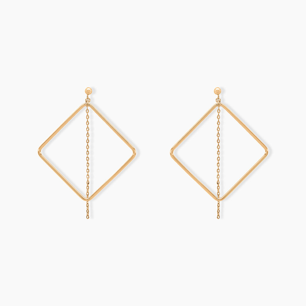 Boucles D'oreilles Pendantes Idoia Plaqu&eacute; Or Jaune - Boucles d'oreilles fantaisie Femme | Histoire d&rsquo;Or