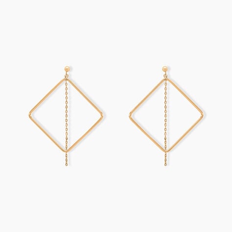 Boucles D'oreilles Pendantes Idoia Plaqu&eacute; Or Jaune - Boucles d'oreilles fantaisie Femme | Histoire d&rsquo;Or