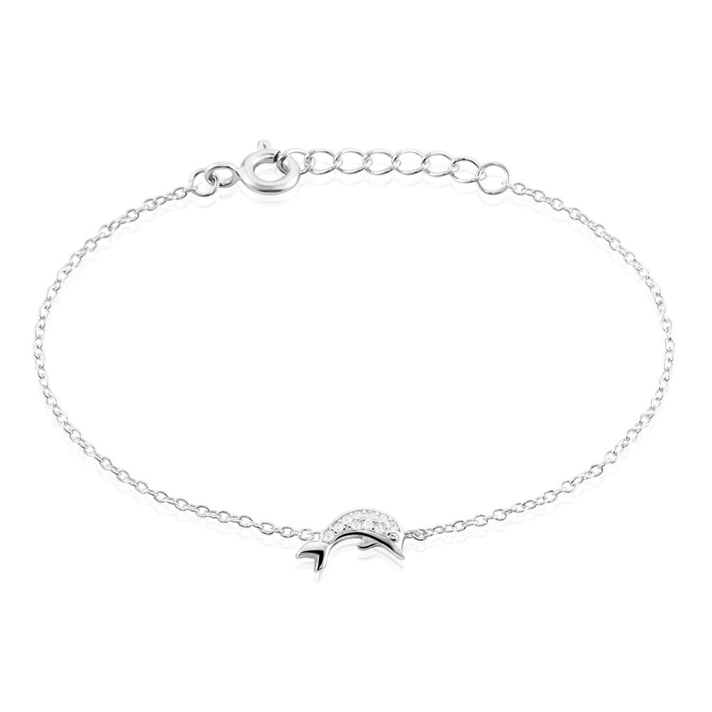 Bracelet Court Argent Blanc Giullia Oxyde De Zirconium