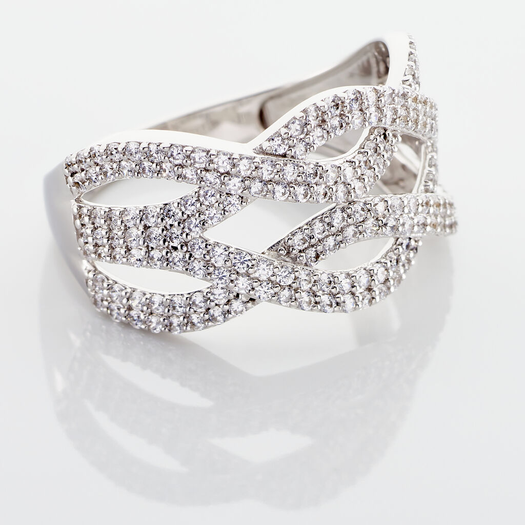 Bague Ireneo Argent Blanc Oxyde De Zirconium - Bagues avec pierre Femme | Histoire d&rsquo;Or