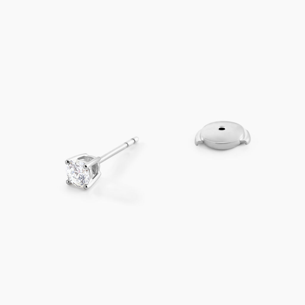 Boucles D'oreilles Puces Aphrodite Or Blanc Diamant - Clous d'oreilles Famille | Histoire d&rsquo;Or
