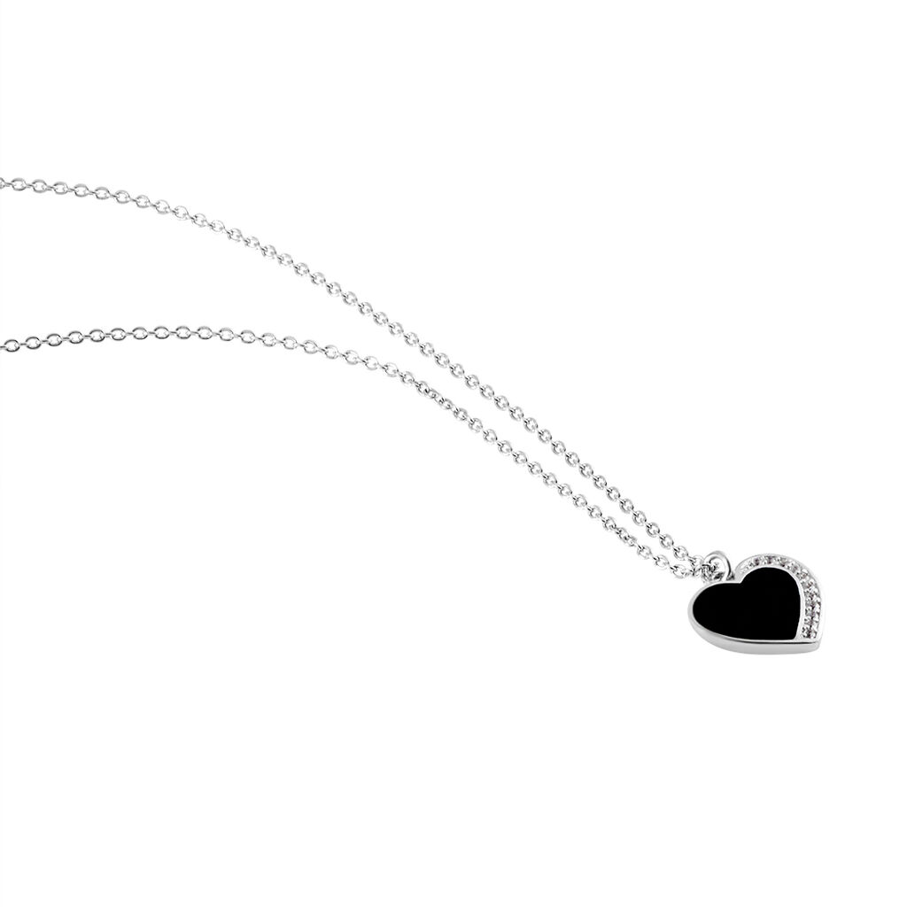 Collier Argent Leonilo Oxydes De Zirconium - Colliers Coeur Femme | Histoire d’Or