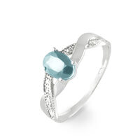 Bague Candice Or Blanc Aigue Marine