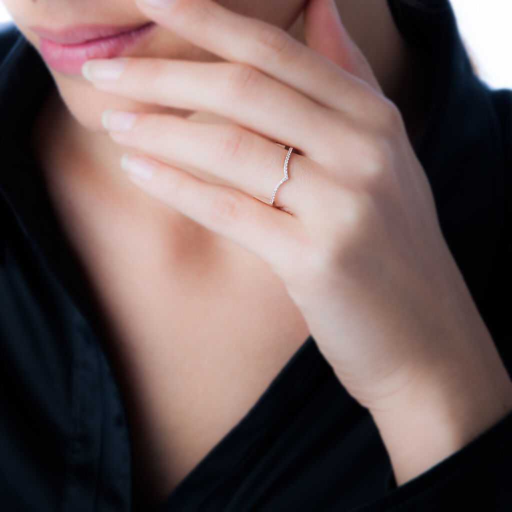 Bague Dounia Or Rose Oxyde De Zirconium - Bagues avec pierre Femme | Histoire d’Or