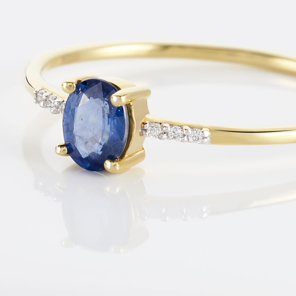 Bague Jehane Or Jaune Saphir Et Diamant - Bagues solitaires Femme | Histoire d&rsquo;Or