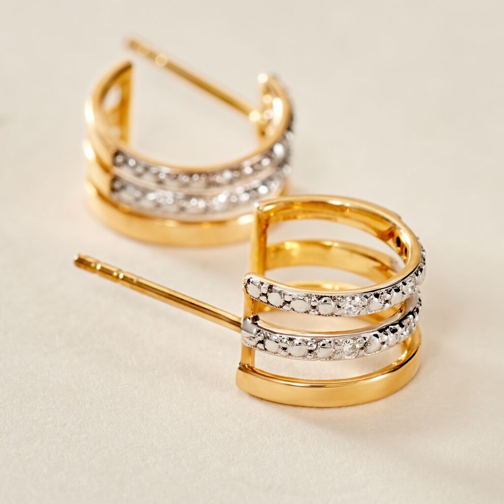 Créoles Katey Or Jaune Diamant - Boucles d'oreilles créoles Femme | Histoire d’Or