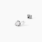 Boucles D'oreilles Puces Charlyne Argent Blanc Oxyde De Zirconium - Boucles d'oreilles fantaisie Femme | Histoire d&rsquo;Or