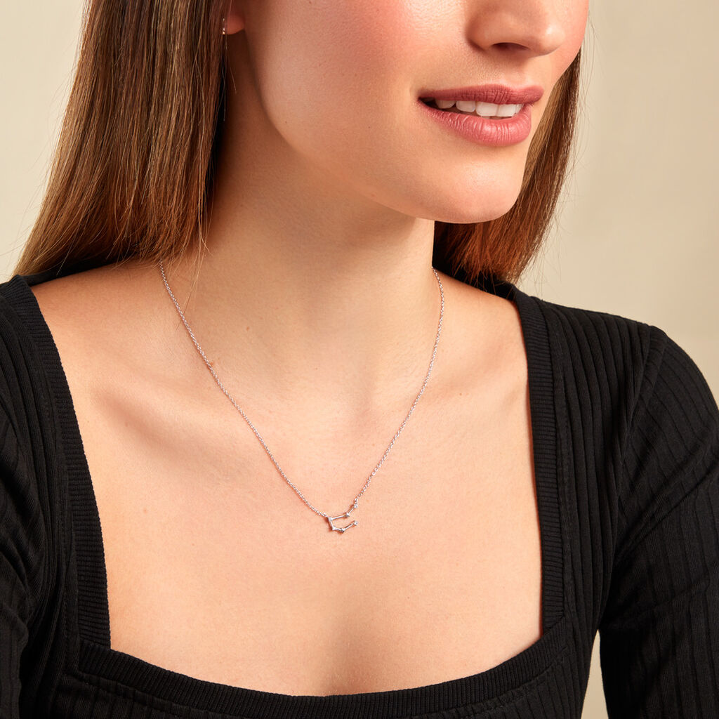 Collier Vega Argent Blanc Oxyde De Zirconium - Colliers Zodiaque Femme | Histoire d’Or