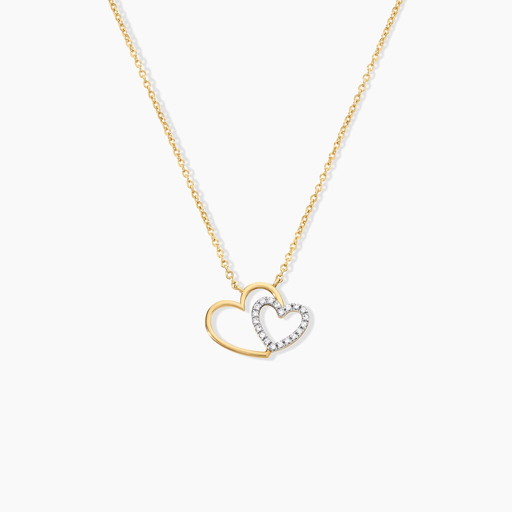 Collier Marineta Argent Dor&eacute; A L'Or 750/1000 Oxyde De Zirconium - Colliers  | Histoire d&rsquo;Or