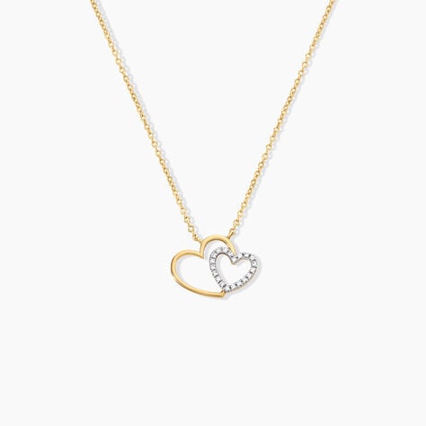 Collier Marineta Argent Dor&eacute; A L'Or 750/1000 Oxyde De Zirconium - Colliers  | Histoire d&rsquo;Or