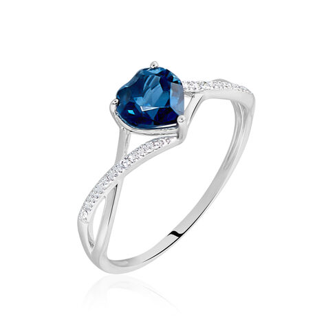 Bague Clothilde Or Blanc Topaze Et Oxyde De Zirconium - Bagues solitaires Femme | Histoire d’Or