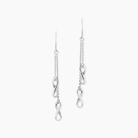 Boucles D'oreilles Pendantes Noelle Argent Blanc - Boucles d'oreilles fantaisie Femme | Histoire d’Or