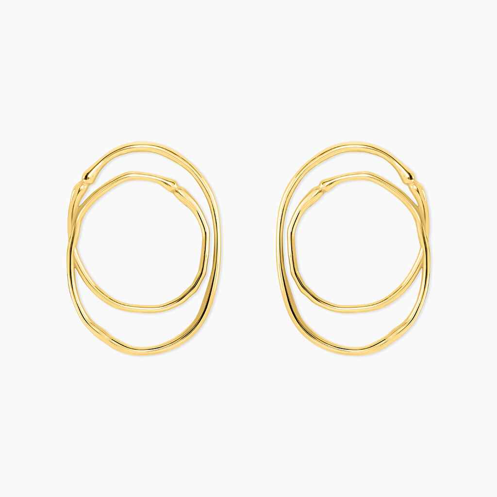 Boucles D'Oreilles Puces Mindy Acier Jaune - Boucles d'oreilles fantaisie Femme | Histoire d&rsquo;Or