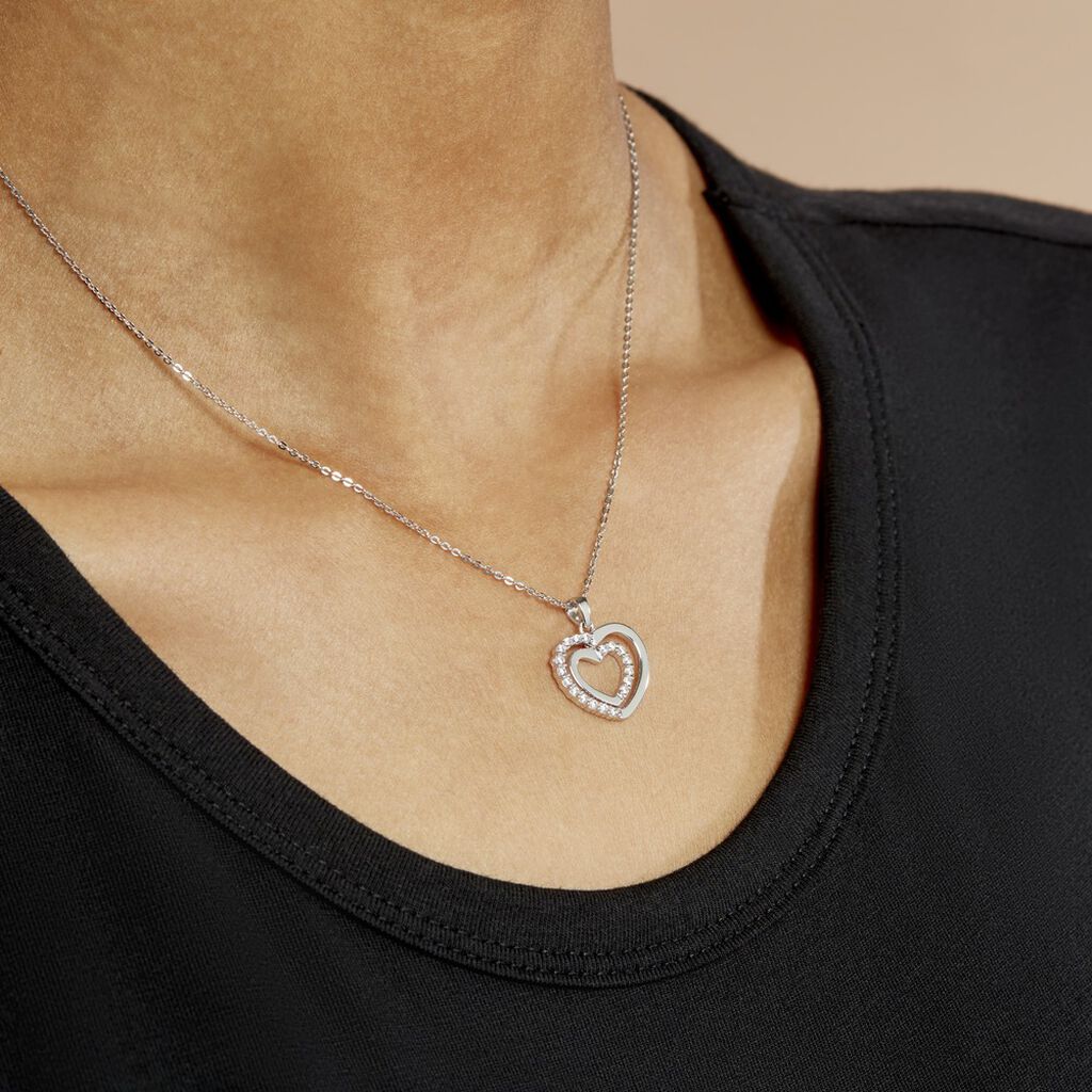 Collier Annabelle Argent Blanc Oxyde De Zirconium - Colliers fantaisie Femme | Histoire d’Or